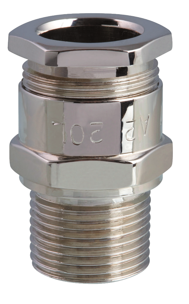 IGA2M251BRNK2 - Brass or nickel-plated brass cable gland for non-armoured cable