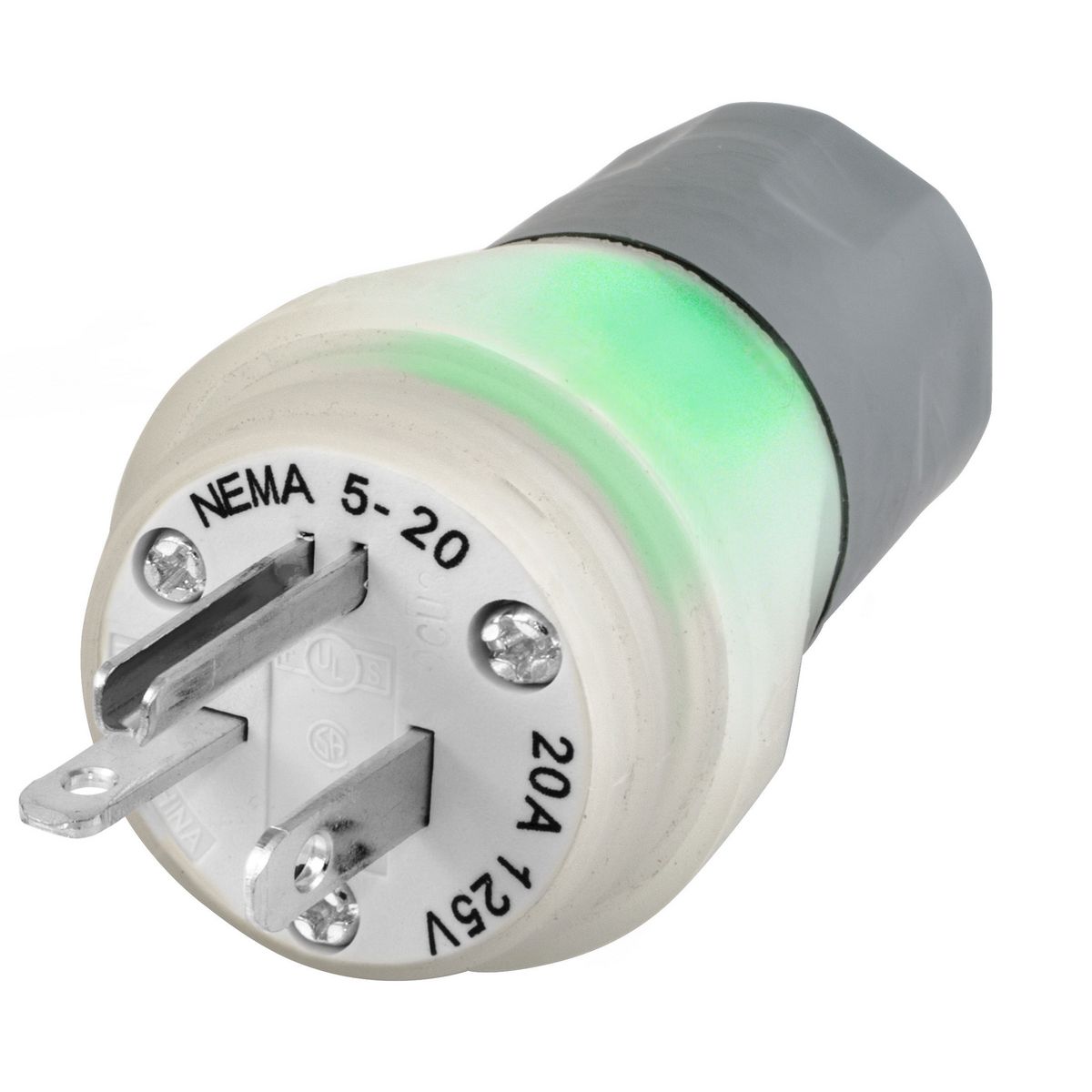 Straight Blade Watertight Clear Plug 20A