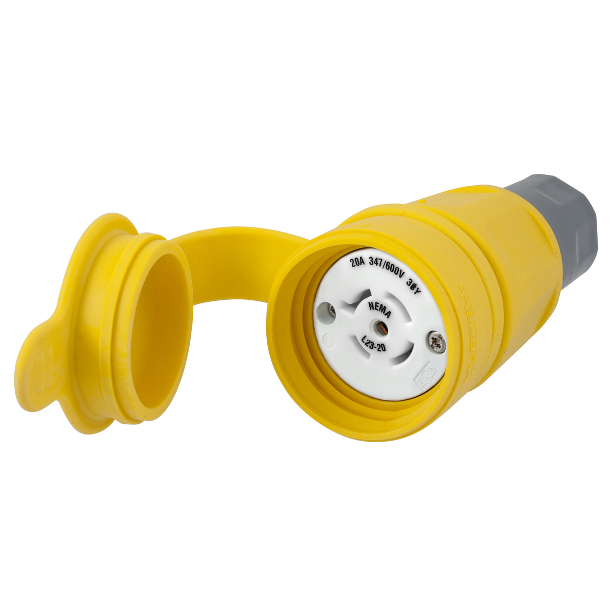 CONN, W/TIGHT,3P 20A 347/600V,L23-20R,YL