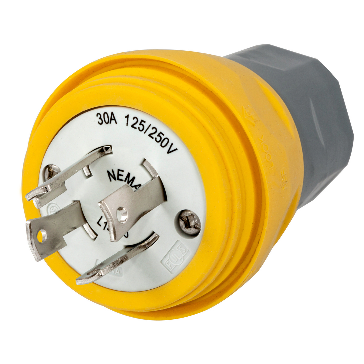 PLUG, W/TIGHT, 30A 125/250V, L14-30P, YL