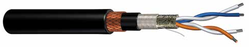 EO24P0022188 – Low-Smoke, Zero-Halogen 120 V RS485 Network Cable, Two Pair  Overall Shielded, Armored & Sheathed