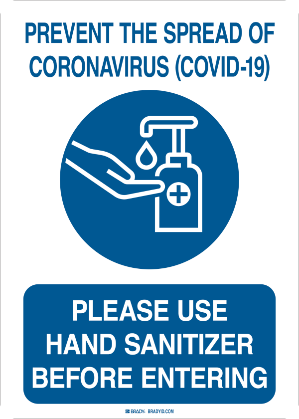 Please Use Hand Sanitizer Before Entering COVID-19 Sign