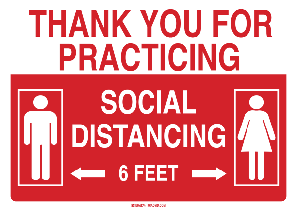 Thank You For Practicing Social Distancing Sign