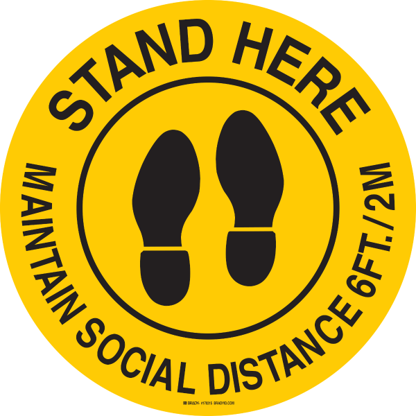 Stand Here Social Distancing Sign