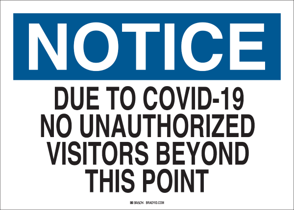 Notice Covid19 No Visitors Sign