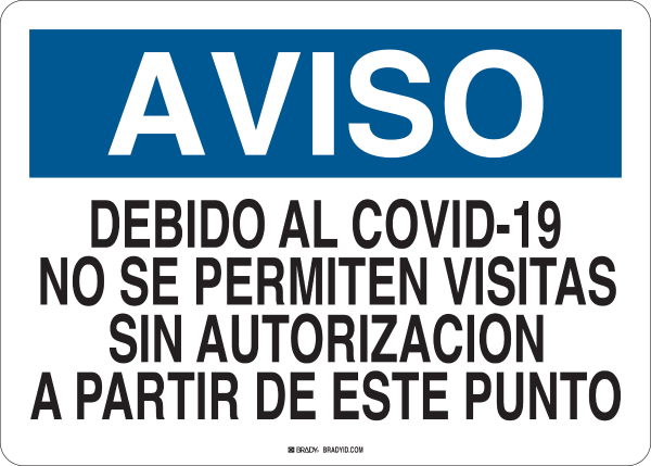 Spanish Notice Covid19 No Visitors
