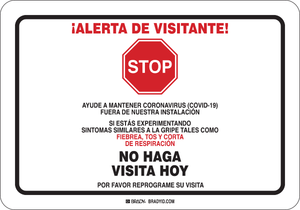 Spanish Visitor Alert Sign