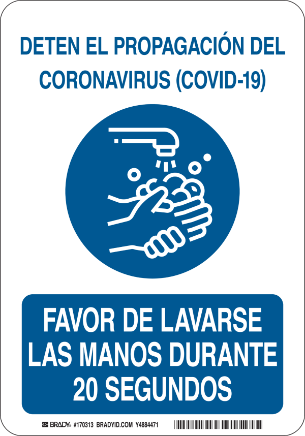 Spanish Prevent Covid19 Wash Sign