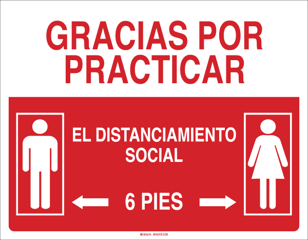 Spanish Practice Social Distancing Sign
