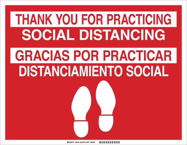 Eng/Span Practice Social Distancing Sign