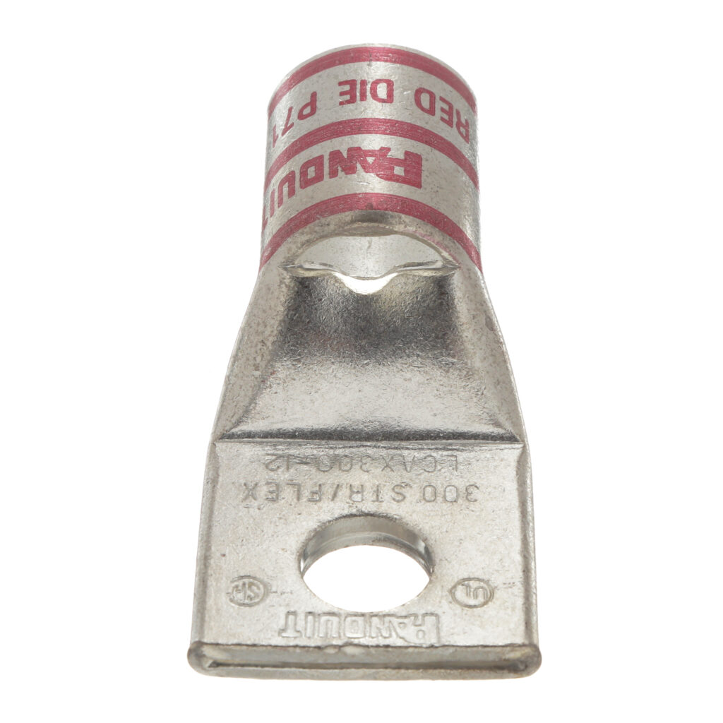 Pan-Lug™ LCAX300-12-6 Comp. Lug, Flex, Tin Plt Copper, Strt, One 0.5″ Stud, PK6